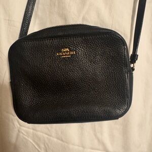 Coach Pebbled Black Leather Shoulder Bag